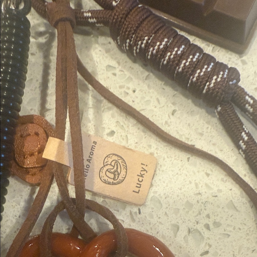 Tan Teddy Bear Vegan Leather Keychain/Purse Charm Accessory - Picture 3 of 5